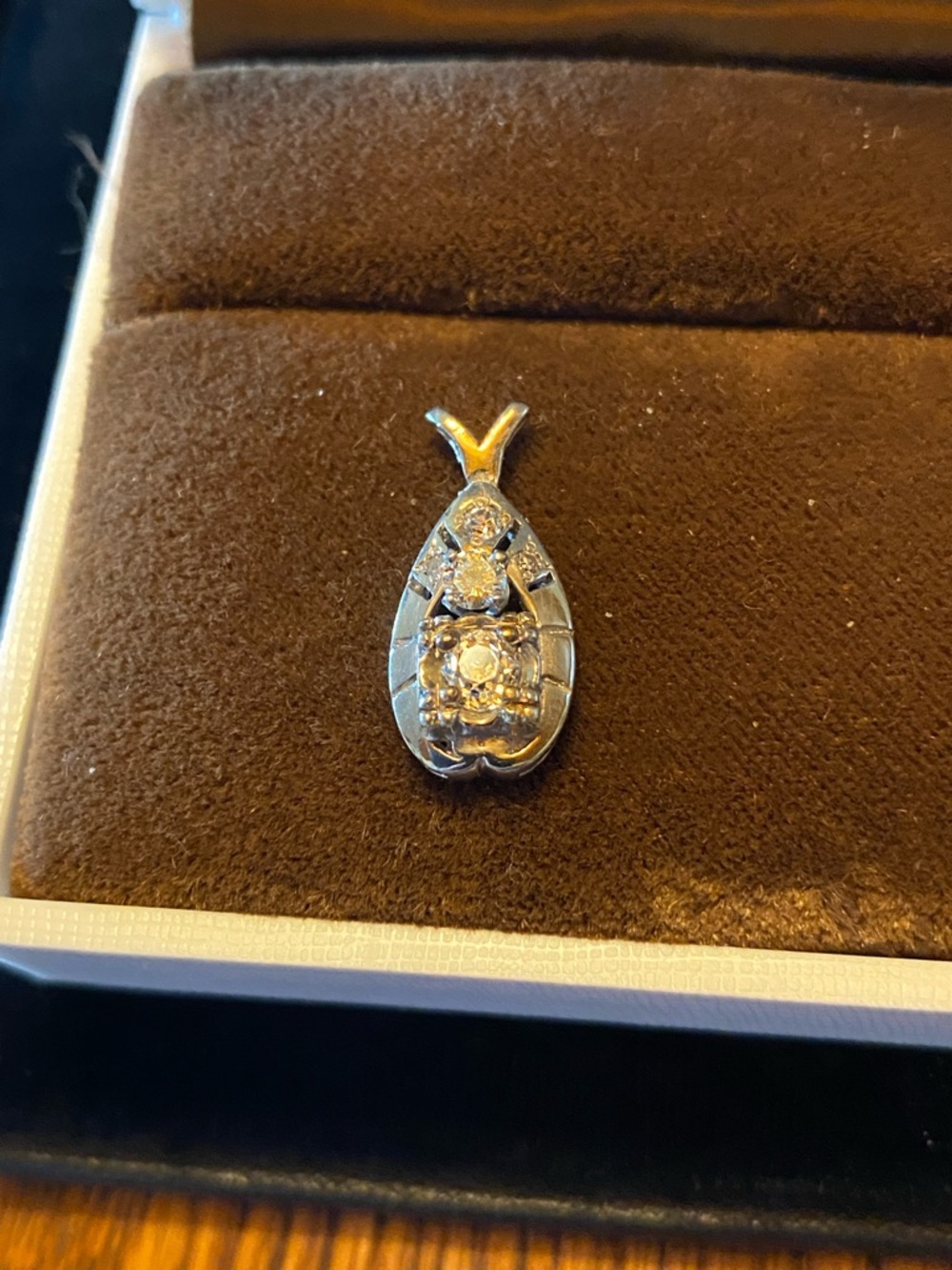 14 k Gold Diamond Teardrop Pendant